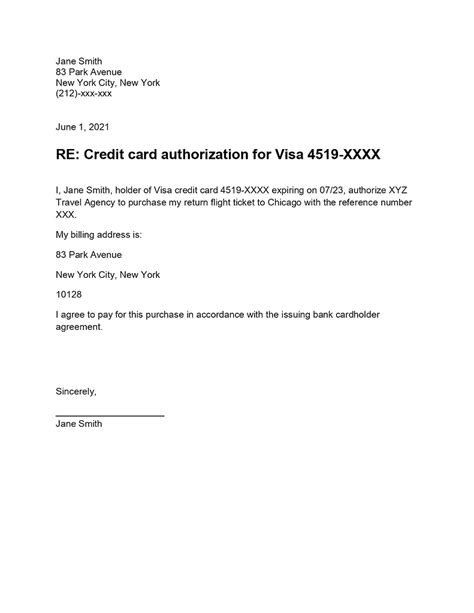 rfid authorization to use and charge credit card|credit card authorization letter format.